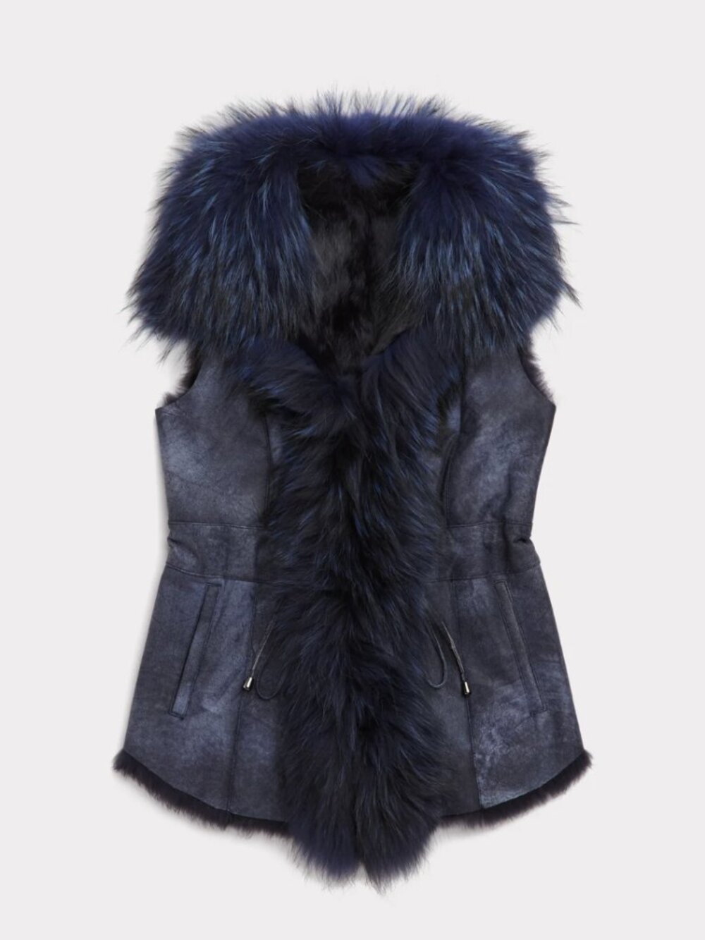 Lucchese Serphina Leather Vest with Fox Fur/Shearling